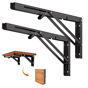 Quanerba Staffe Pieghevoli 300mm Supporto Tavolo Pieghevole, 300mm/12in Staffe per Mensole Pesanti, Tavolo Pieghevole, Carico Massimo 60kg (12IN/30cm)