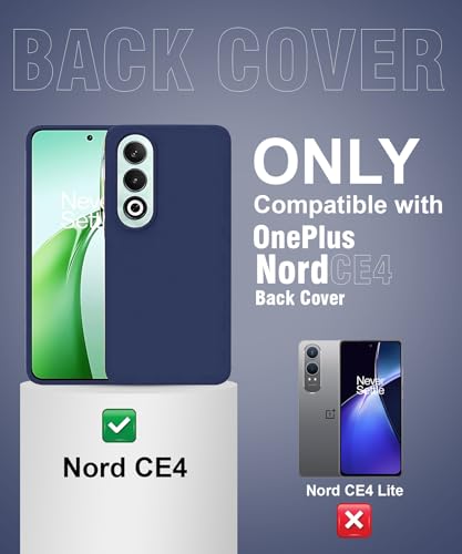 Image of LIRAMARK Liquid Silicone Soft Back Cover Case for OnePlus Nord CE4 5G (Mid Blue)