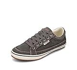Taos Moc Star 2 Women's Sneaker - Fresh Canvas Design with Removable Footbed, Arch Support and Durable Lightweight Outsole for All Day Walking and Everyday Style Graphite Distressed 9 W US