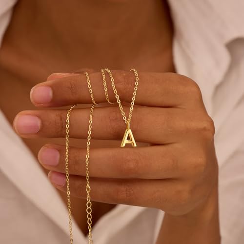 Initial Necklaces for Women, Dainty 14k Gold Plated Letter Necklace Cute A-Z Pendant Name Necklace Fashion Accessories Choker Necklaces for Women Trendy Jewelry Gifts4