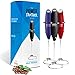 Power Frother - Black Milk Frother for Coffee - Durable Electric Handheld - Battery Operated for Protein Powder, Collagen, Pre-Workout - Quiet & High Powered - By Omega PowerCreamer - Stand Included