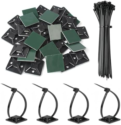 Bridas, 200 Piezas Bridas Plastico, Juego Soportes de Cables Auto...