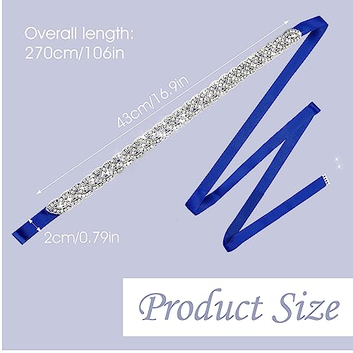 Handcrafted Bridal Rhinestone Wedding Belt for Women, Bling Crystal Belts Glitter Ribbon Shiny Party Waist Belt for Dress3