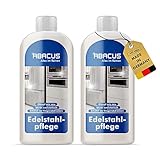 ABACUS Edelstahlpflege Öl 2x 500ml | mit hochwertigen Weißölen | Entfernt Fingerabdrücke | Streifenfreier Glanz & Langzeitschutz | Edelstahlöl für Küche, Kühlschrank & Spülbecken (7612)