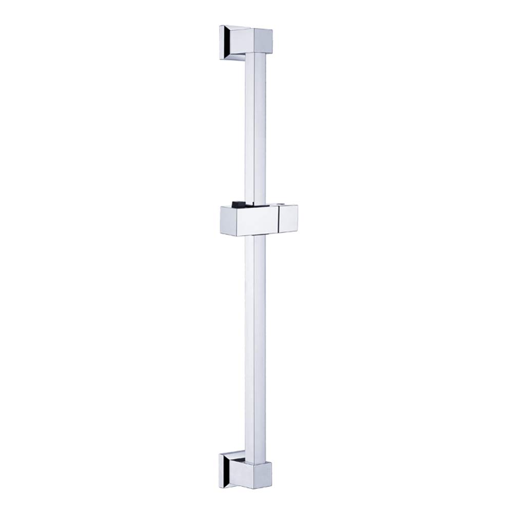 Quadratische, verstellbare, anhebbare Duschstange mit Brausehalter, ABS-Brausegarnitur-Zubehör, Chrom-Finish, Handbrause (Size : Showerslide)