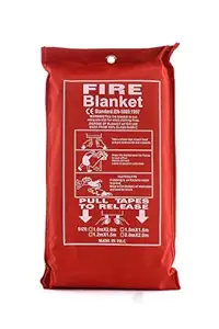 Blanket Emergency (1 x 2 m) Survival Fiberglass, Flame Retardant, Protection Fire Blanket Shelter Safety Cover for The Kitchen, Fireplace, Grill, Car, Camping, (Size-1 x 2 m)