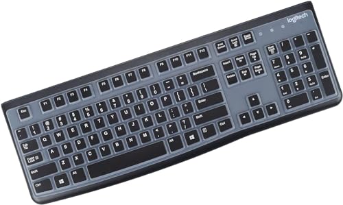 Image of iFyx Keyboard Cover Skin for Logitech MK120 K120 Wired Keyboard Ultra Thin Protective Skin (Black)
