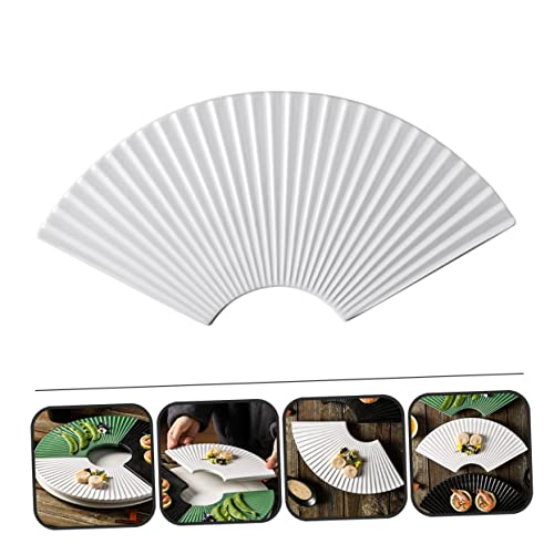 Bandeja japonesa para sushi plato de cerámica blanca miniatura 4
