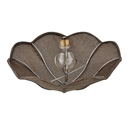 Image of Aspen Creative 52001 Ceiling Clip-on Lamp Shade, Transitional Design in Brown Burlap Texture Fabric, 13 inch Diameter x 5 inch Height