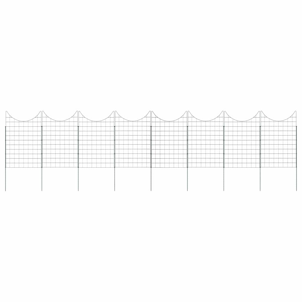 Set di 8 recinzioni per stagno, verde, 50 x 80 cm, in acciaio, design moderno, robusta recinzione in acciaio per giardino, laghetto e terrazza, facile da montare, adatta anche come recinzione