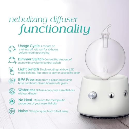 Zenara - Difusor nebulizador para aromaterapia rojo metálico miniatura 2