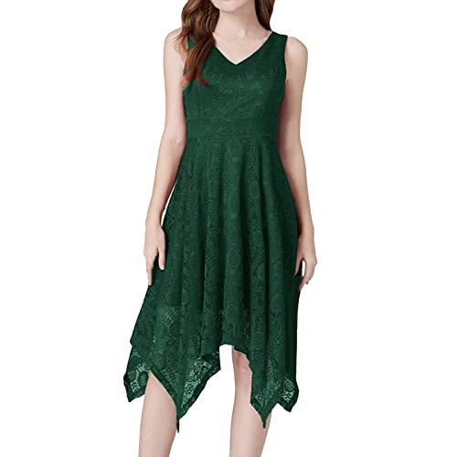 Vestido de Noche Temperamento Vestido de Dama de Honor de Gama Alta Vestidos de Noche para Mujer Vestidos Anchos Mujer (Green, XXL)