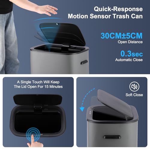 Papelera automática touchless Fashionwu de 40 L miniatura 2