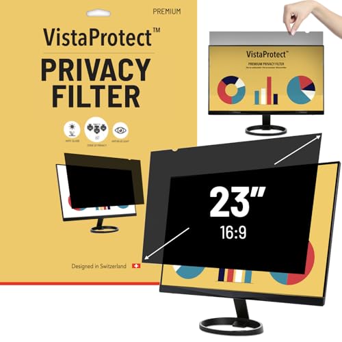 VistaProtect - Premium Privacy Screen & Anti Blue Light Screen Filter for Computer Monitors (23 inches)