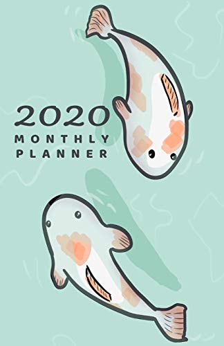 2020 Monthly Planner: Japanese Koi Fish -Small Pocket Calendar 5.06 x 7.81