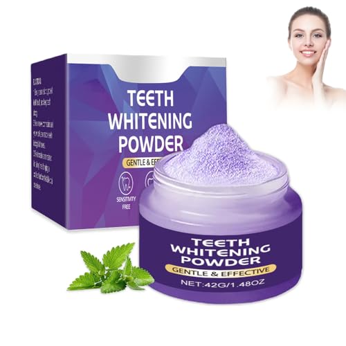Blanqueador Dental Profesional,Polvo Blanqueador Dental,Eficaz Para Fortalecer Dientes y Encías,Teeth Whitening de Larga Duración,Suave Para Dientes Sensibles,Elimina Años de Manchas (Púrpura1227)