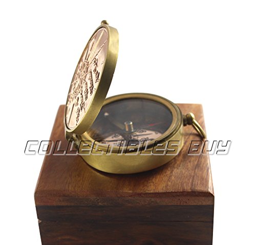 image for collectiblesBuy an Authentic Quote Compass with Wooden Box - Magnetic 