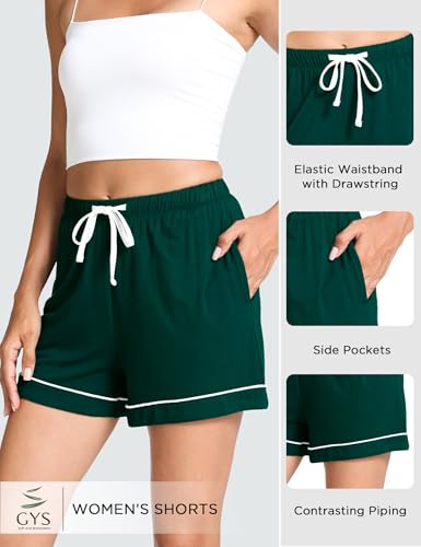 Image of GYS Pajama Shorts for Women - Viscose Made from Bamboo, Soft Sleep Shorts Casual Lounge Shorts Pj Bottom