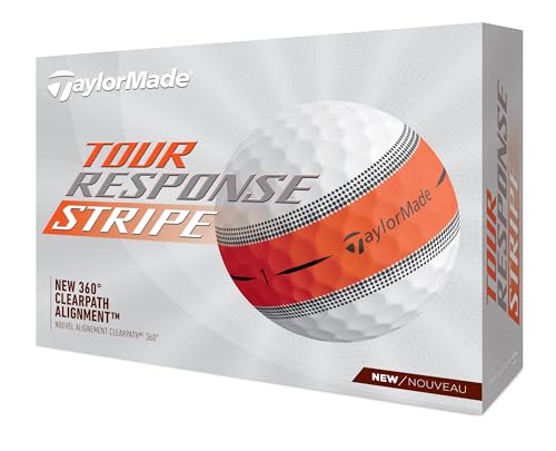 TaylorMade Tour Response, Pelota de golf, Unisex adulto, Orange-Stripe, Taglia unica