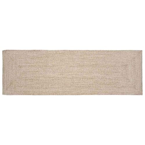 Tonture Alfombra marrón 60 x 200 cm, tejido de algodón de yute, alfombra moderna para salón, dormitorio, para interiores, fácil de limpiar, robusta
