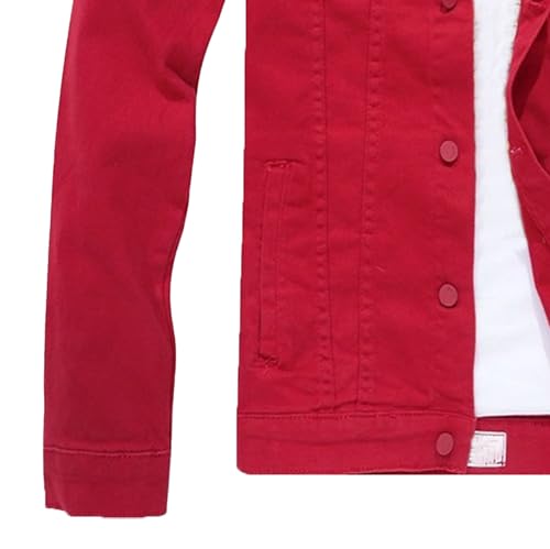 JEShifangjiusu Mens Regular-Fit Sweatshirt Jean Coat Lightweight Trendy Jean Jacket Utility Denim Shacket with Pocket4