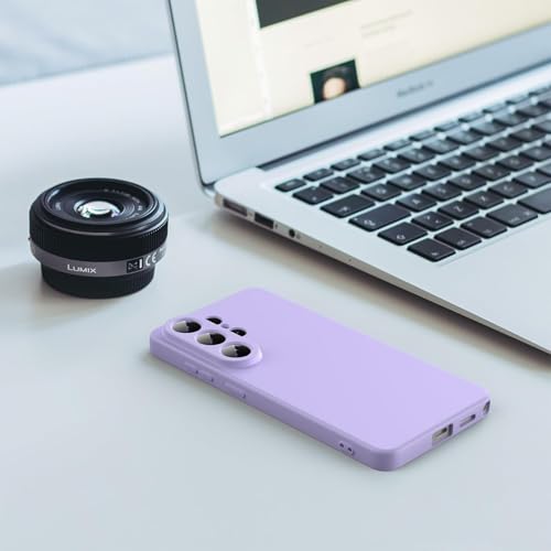 Image of DIZORO Microfiber Candy Case Compatible with Samsung S26 Ultra 5g Smooth Touch Cushion Liquid Soft Silicone Gel Rubber Phone Cases Non-Slip Full Body Protective Shockproof Back Cover (Purple)