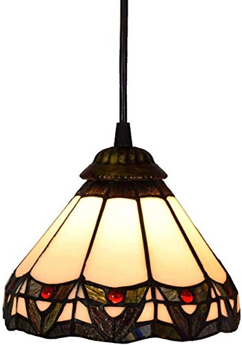 Lustre en verre Tiffany style rustique 8 pouces pour éclairage de balcon