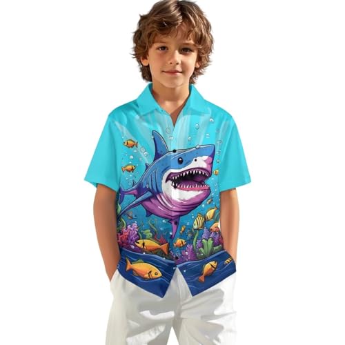 Upetstory Kids Button Down Shirt for Boys T-Shirt Size 1-16 Years Old