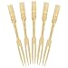 BambooMN Brand - 1,000 Pieces - 3.5" Bamboo Fruit Picks/Mini Cocktail Forks + Black Spoon