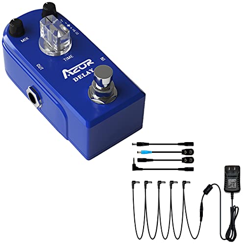 Azor Pedal Power Adapter With Guitar Dealy Pedal, Vintage Analog Delay Guitar Effect Pedal With True Bypass Pedal, Vintage Analog Delay Guitar Effect Pedal With True Bypass #TOP20