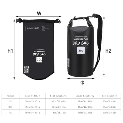Sac étanche natation bleu 20L pliable protège de l'eau et du sable vos objets - 5
