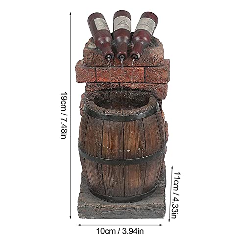 Tomppy Resin Wine Bottle And Barrel Outdoor Fountain, Led Beer Barrel Water Fountains Feature Sculpture, Self Circulating Garden Fountain Statue, Outdoor Lawn Courtyard Yard Art Decoration (A) #TOP5