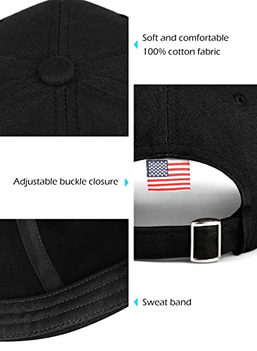 Image of LCZTN 2 Pack American Flag Baseball Cap for Men Women,Low Profile USA Plain Dad Hat