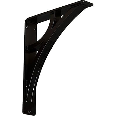 Ekena Millwork BKTM02X10X12TGL-CASE-2 Galveston, 2"W x 10"D x 12"H (Triple Center Brace), Powder Coated Black, 2 Count