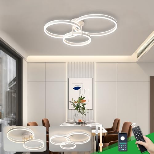 Éclairage de plafond LED dimmable à télécommande avec 3 blancs pour chambre et salon