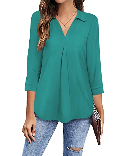Image of Newchoice Womens 3 /4 Sleeve Shirts Business Casual Tops