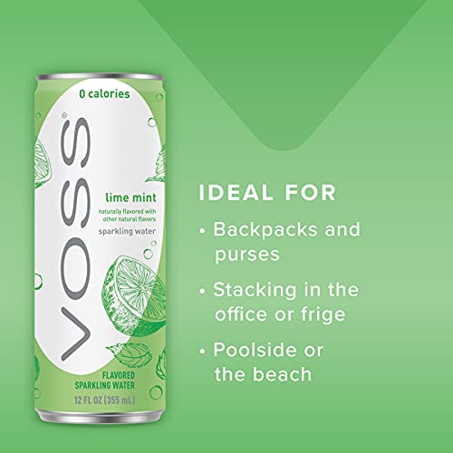 Voss Lime Mint Flavored Sparkling Water – Unsweetened, Zero Calories, 355Ml Cans (Pack Of 24) #TOP3