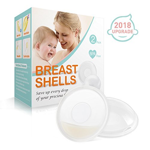 Breast Shells, Milk Saver [2019 Upgrade] Nursing Cups, Protect Sore Nipples for Breastfeeding, Soft and Flexible Silicone Material, Reusable, Set of 2