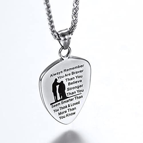 U7 Shield Cross Necklace Stainless Steel Chain Always Remember Your Are Braver Stronger Than You Are Necklaces For Men Women #TOP5