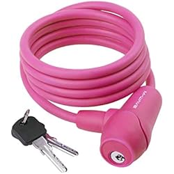 Candado Espiral Bicicleta M-Wave 170503.0 Candado Espiral, Unisex Adulto, Rosa, 1500 x 8 mm