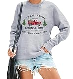 Photo Gallery farm fresh christmas trees felpa, farm fresh christmas tree shirt, felpe per le donne, grigio, m Photo Gallery farm fresh christmas trees felpa, farm fresh christmas tree shirt, felpe per le donne, grigio, m