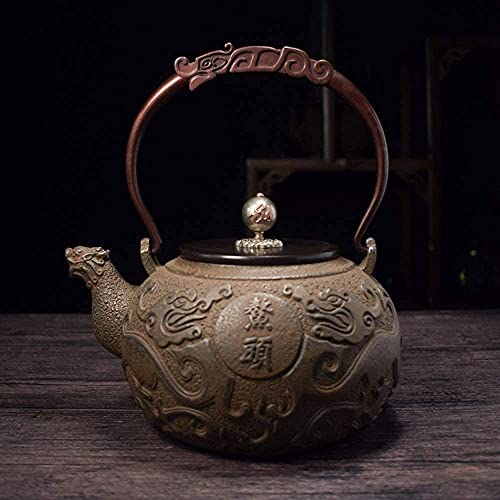 AWJ Tetera de Hierro Fundido de Estilo japonés con infusor de Hierro Tetera Saludable Tetera de Hierro Fundido sin… - Imagen 3