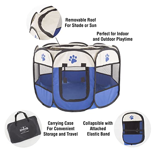 image for Pop-Up Pet Playpen - 26-Inch Indoor and Outdoor Dog Kennel with Carryi