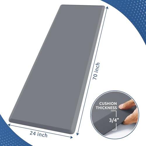 Image of 0.8 inch Thick Kitchen Mat Cushioned Anti Fatigue Rug Comfort Floor Mats | Water-Resistant, Non-Slip, Easy to Clean Comfort Floor Mat for Kitchen, Sink & Office, Multiple Colors & Sizes, 70 inch x 24 inch