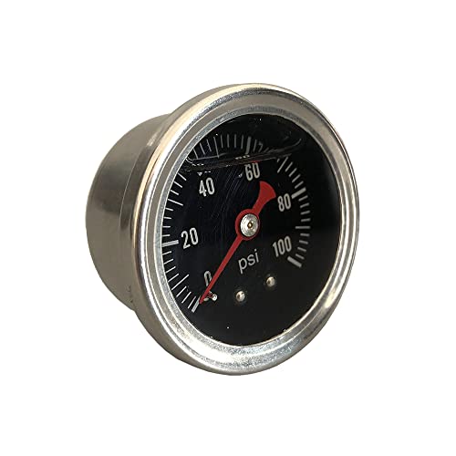 Sreuoil RSC191 Universal Manual Inline Fuel Pressure Regulator Gauge Liquid Filled 0-100Psi Oil Press Gauge 1/8 Inch Npt thumb #4