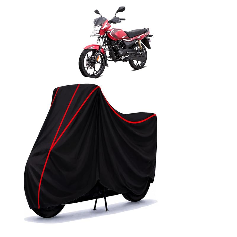 Image of Bajaj Platina 125 BS6 Water Resistant Bike Cover for All Motorcycles & Rain | Heavy Duty Taffeta Fabric | UV Protection, Dustproof, Scratchproof | All Weather Two Wheeler Cover with Elastic Bottom