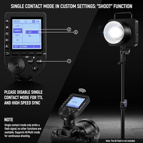 Image of NEEWER Upgraded QPRO-S TTL Wireless Flash Trigger Compatible with Sony 1 /8000s HSS Large Screen Slanted Design 5 Group 9 Customizable Functions for Q4 Q3 Z1 Z760 NW420 S101-300W PRO /400W PRO