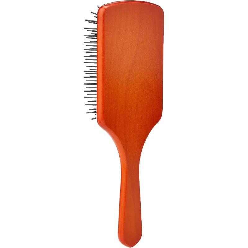 Cepillo de Pelo de Madera con Púas de Plástico Redondeadas Antitirones, Antiestático, Ideal para Desenredar, Masajear Cuero Cabelludo y Cuidar Cabello Liso, Rizado o Fino, 21,5 cm