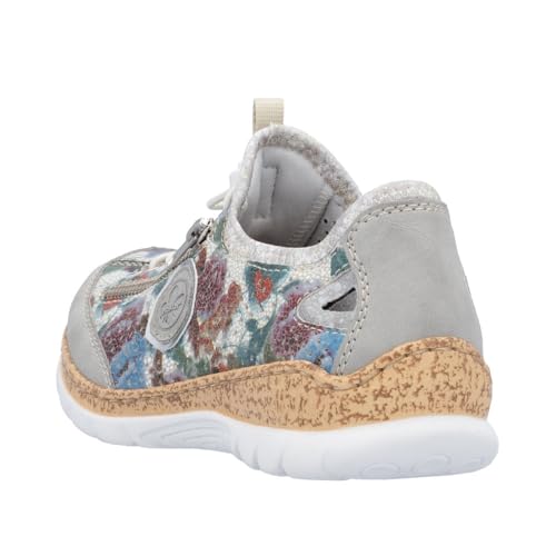 Rieker N42V1 Nikita Women's Sneakers - Lightweight Walking Slip-On Sneakers with Floral Design, Elastic Bungee Lacing & Cushioned Durable Sole for Comfort3