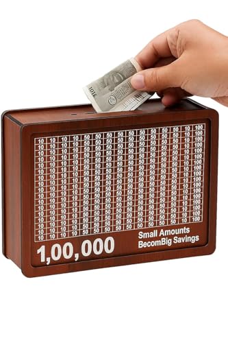 Image of HANDCRAFTD Money Saving Box for Adults and Kids - 100000 Piggy Bank with Large Capacity for Challenge Goals